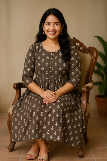 Atisundari Mridula – Cocoa Blossom Anarkali Kurti